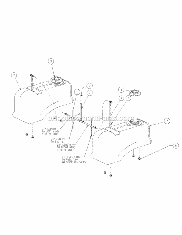 Fuel Tank Assembly (2009) Diagram and Parts List for M48-KH 53AH8CT2050 Cub Cadet Sprayer